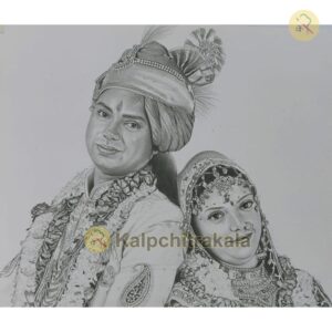 Couple Pencil Sketch Portrait